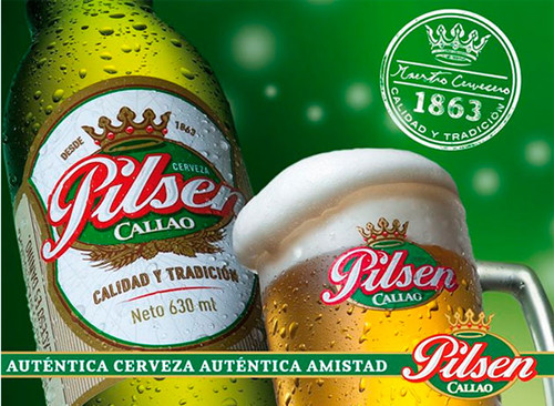 Botella y vaso de Pilsen